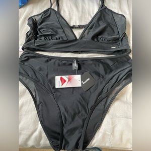 HOT HOT MESH HW BIKINI BOTTOM & LONGLINE BIKINI TOP